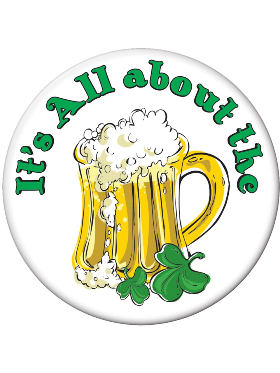 Saint Patrick's Day It's All About The Beer Button Costume Accessory